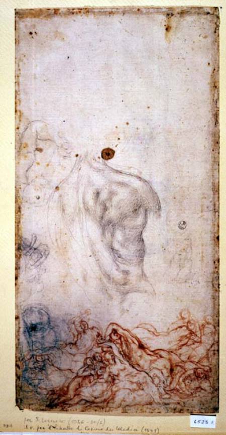 Study for the Resurrection of the Dead (chalk on paper) from Pontormo,Jacopo Carucci da
