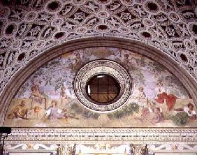 Lunette from the interior of the villa depicting, Vertumnus and Pomona