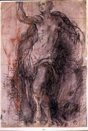Study of a female figure with loose drapery