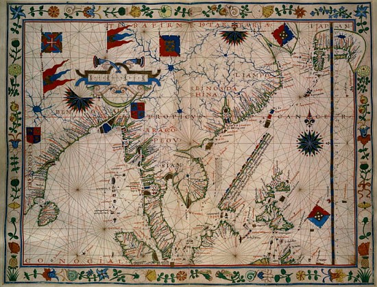 HM 41 (12) The Far East, from a portolan atlas, Fernao vaz Dourado (1520-c.1580) 1570 from Portuguese School