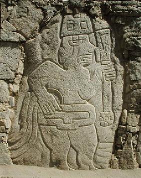 Stela depicting a warrior holding a club, Chavin Culture