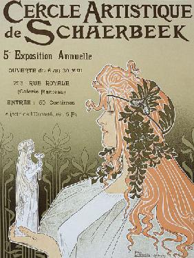 Reproduction of a poster advertising 'Schaerbeek's Artistic Circle, the Fifth Annual Exhibition', Ga