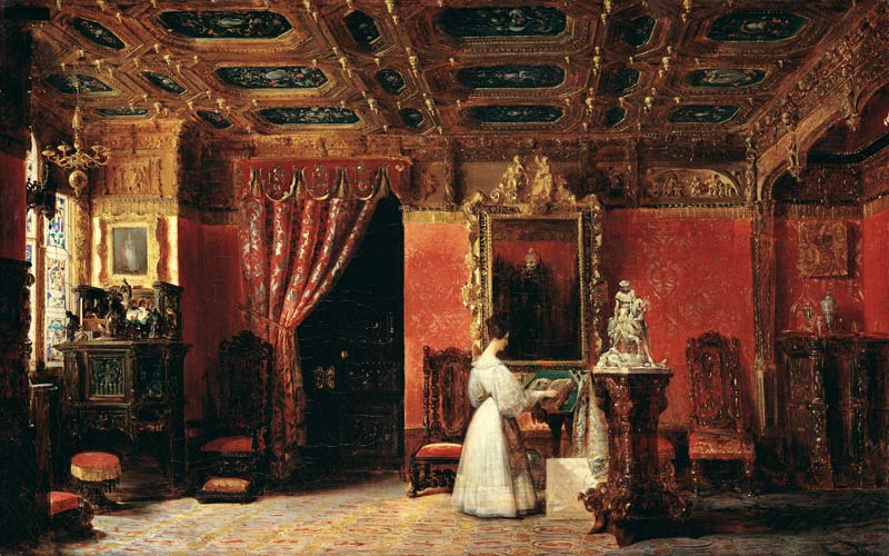 Princess Marie d'Orleans (1813-39) in her Gothic Studio in the Palais des Tuileries from Prosper Lafaye or Lafait