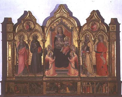 Madonna and Child enthroned with St. Catherine, St. drancis, St. Zenobius and St. Mary Magdalene (te from Pseudo Ambrogio di Baldese