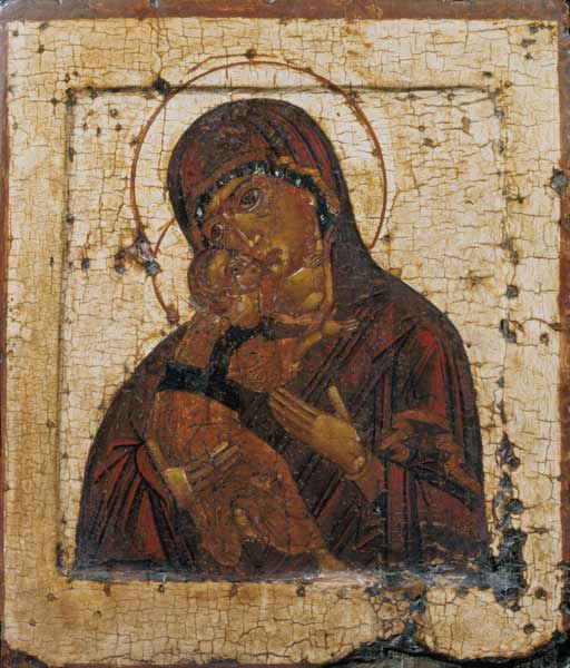 The Mother of God of Vladimir, Russian icon from Pskov school