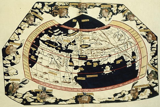 Map of the world, based on descriptions and co-ordinates given in ''Geographia'', from Ptolemy (Claudius Ptolemaeus of Alexandria)