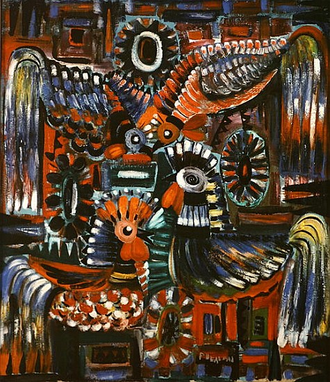 Roosters, 1967 (oil on canvas)  from Radi  Nedelchev