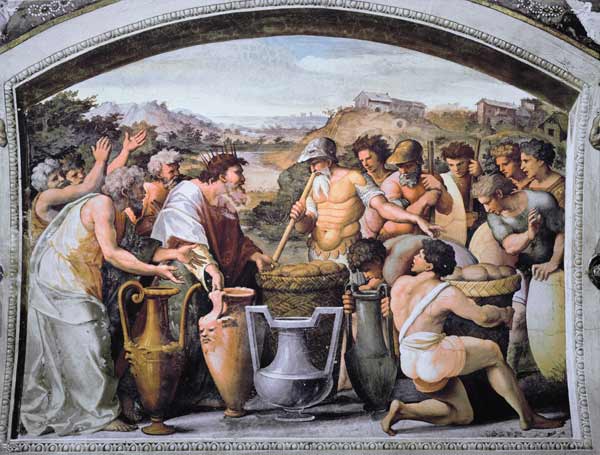 Raphael /Abraham and Melchizedek /c.1515 from (Raffael) Raffaello Santi