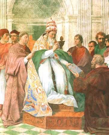 Gregor IX. empfängt die Dekretalien (Detail Ausschnitt) from (Raffael) Raffaello Santi