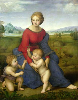 Madonna in the Meadow, 1505 or 1506 (panel) from (Raffael) Raffaello Santi
