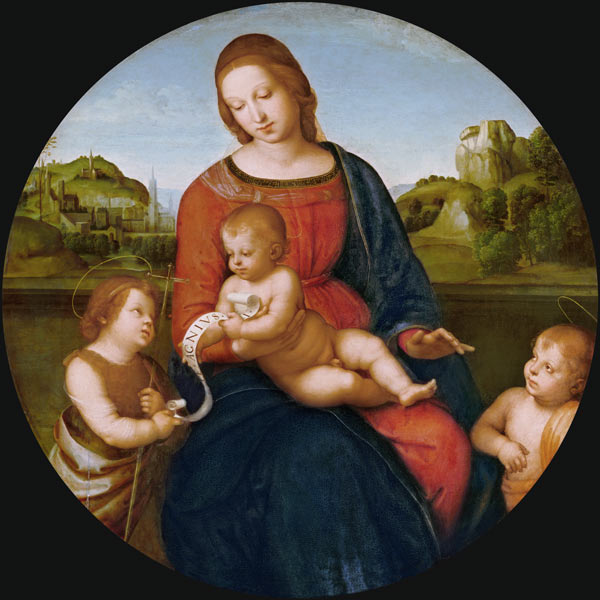 Maria mit dem Kind und dem kleinen Johannes d.T. (Madonna Terranuova) from (Raffael) Raffaello Santi