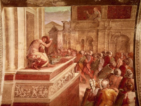 Raphael / David and Bathsheba / Fresco from (Raffael) Raffaello Santi