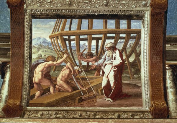 Raphael /The building of the Ark /c.1515 from (Raffael) Raffaello Santi