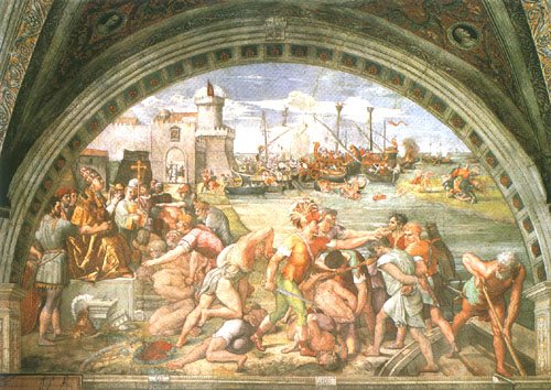 Die Schlacht von Ostia from (Raffael) Raffaello Santi