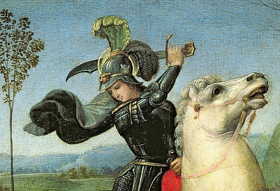 St. George Struggling with the Dragon, c.1503-05 (detail of 15971) from (Raffael) Raffaello Santi