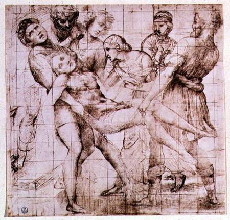 Study for the 'Entombment' in the Galleria Borghese, Rome from (Raffael) Raffaello Santi