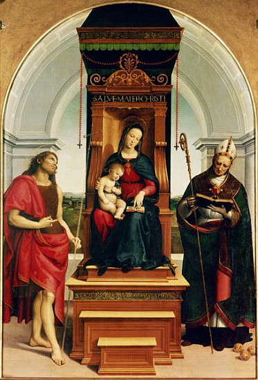The Madonna and Child with St. John the Baptist and St. Nicholas of Bari from (Raffael) Raffaello Santi