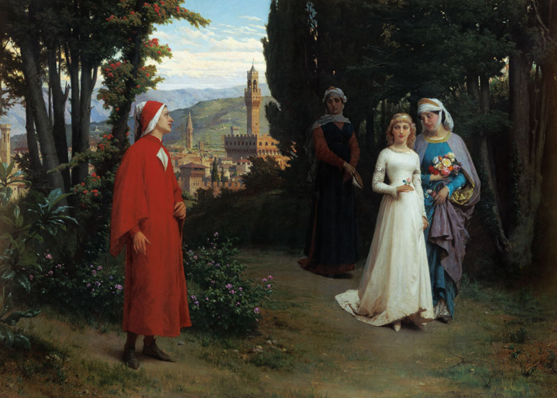 First meeting of Dante and Beatrice from Raffaelle Gianetti