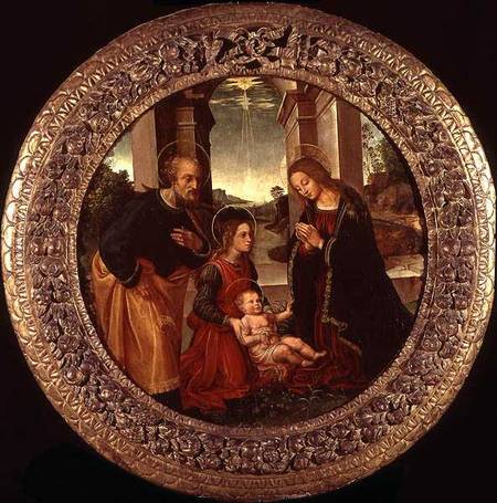 The Holy Family with an Angel from (Raffaelo del Garbo) Capponi