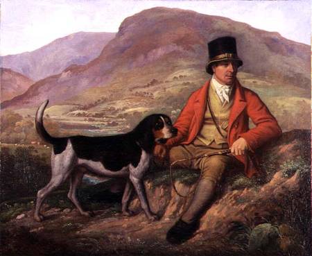 Portrait of John Peel (1776-1854) with one of his hounds from Ramsey Richard Reinagle