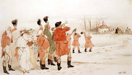 Saying Good-bye to the Bride, watercolour from Randolph Caldecott