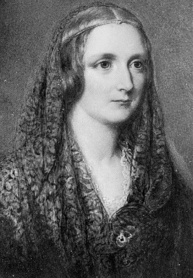 Mary Shelley, an idealised portrait created after her death (oil on enamel) from Reginald Easton