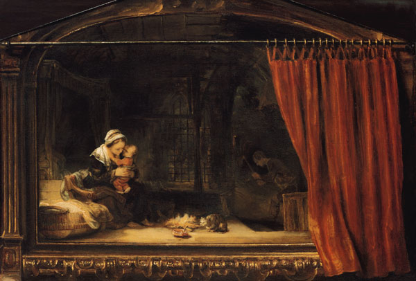 Die hl. Familie mit einem Vorhang (sog. Holzhackerfamilie) from Rembrandt van Rijn