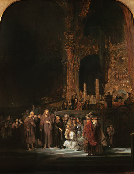 Rembrandt / Christ and the Adultress from Rembrandt van Rijn