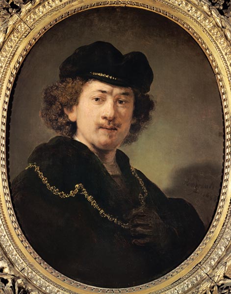 Selbstbildnis mit Barett und goldener Kette, from Rembrandt van Rijn