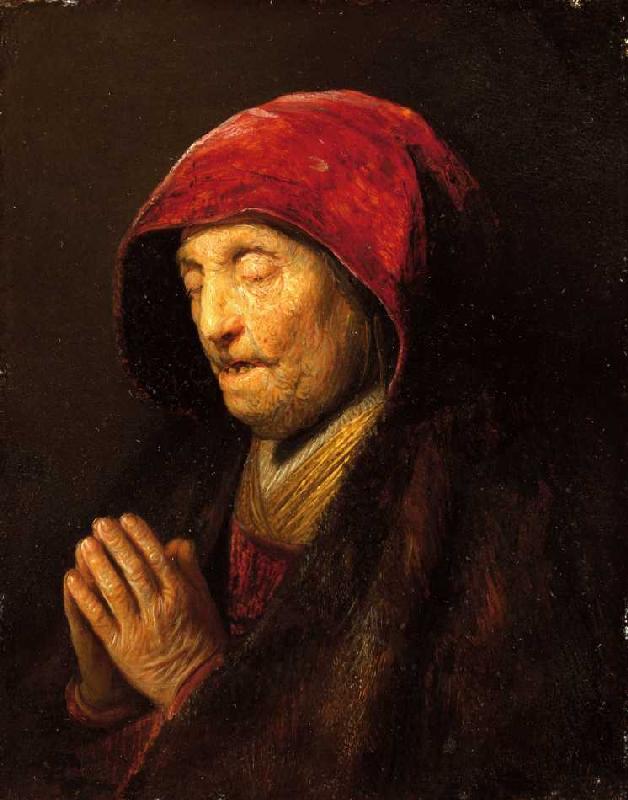 Betende alte Frau, bekannt als 'Rembrandts Mutter'. from Rembrandt van Rijn