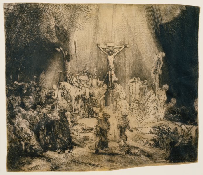 Christus am Kreuz zwischen den zwei Schächern: "Die drei Kreuze" from Rembrandt van Rijn