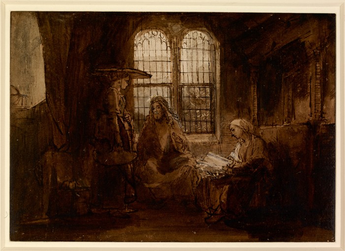 Christ Conversing with Martha and Mary from Rembrandt van Rijn