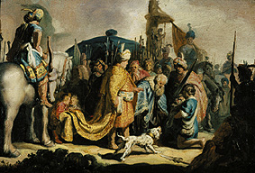 David übergibt Goliaths Haupt dem König Saul from Rembrandt van Rijn