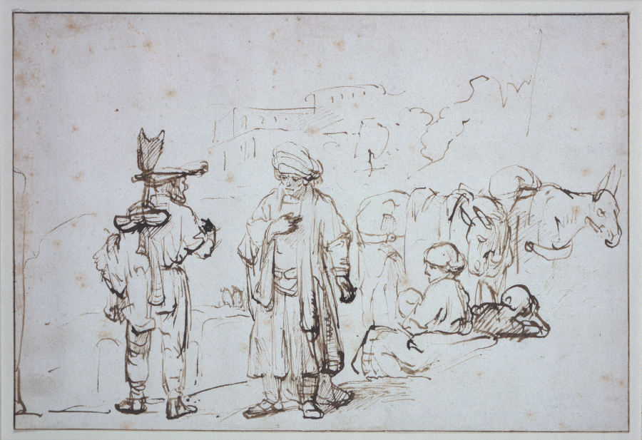 Der Levite mit dem Mann aus Gibeah from Rembrandt van Rijn