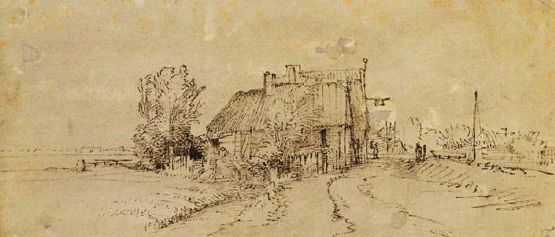 Eine Gaststätte am Straßenrand. from Rembrandt van Rijn