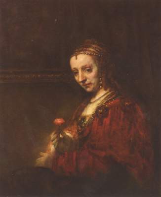 Frau mit Nelke from Rembrandt van Rijn