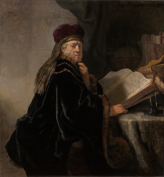 A Scholar Seated at a Desk (Scholar at his Study) from Rembrandt van Rijn