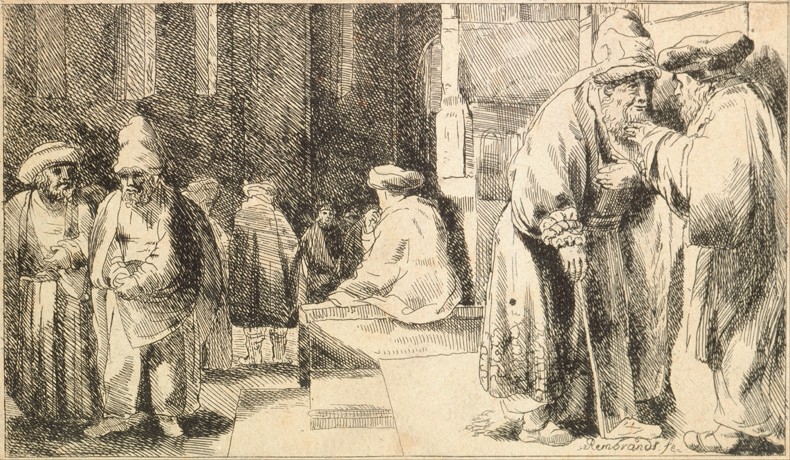 Jews in the Synagogue from Rembrandt van Rijn