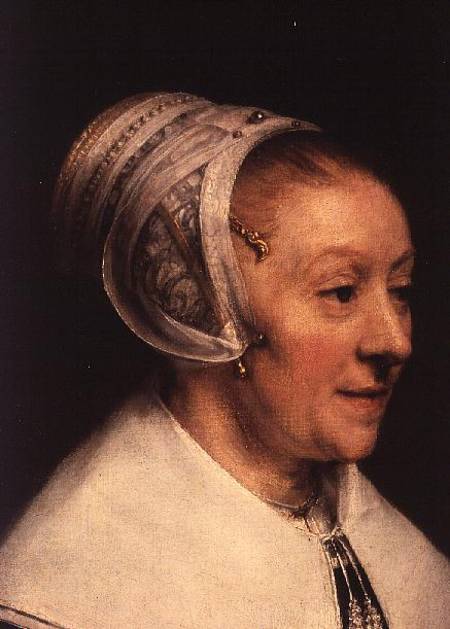 Portrait of Catherine Hoogsaet (detail of Head) from Rembrandt van Rijn
