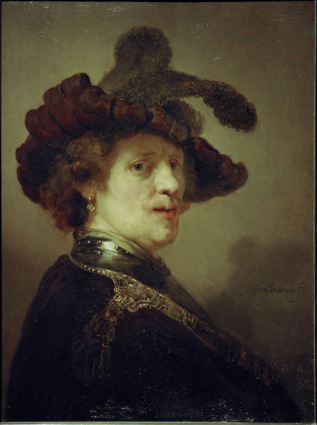 Rembrandt, Selbstbildnis mit Federhut from Rembrandt van Rijn