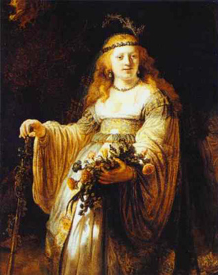 Saskia van Uylenburgh in arkadischem Kostüm from Rembrandt van Rijn