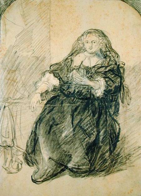Seated Saskia with a letter in her left hand from Rembrandt van Rijn
