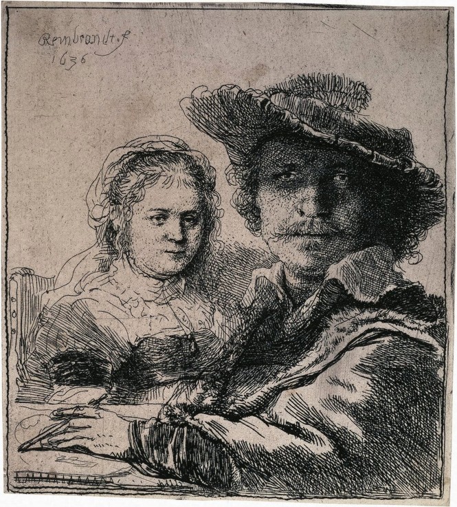 Self-Portrait with Saskia from Rembrandt van Rijn