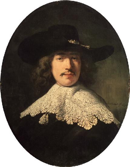 Portrait of a young man with a lace collar
