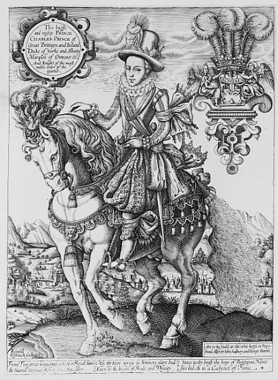 Charles I as Prince of Wales on Horseback, from ''The Book of Kings'' from Renold Elstrack