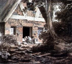 Scene at a Cottage Door (watercolour)