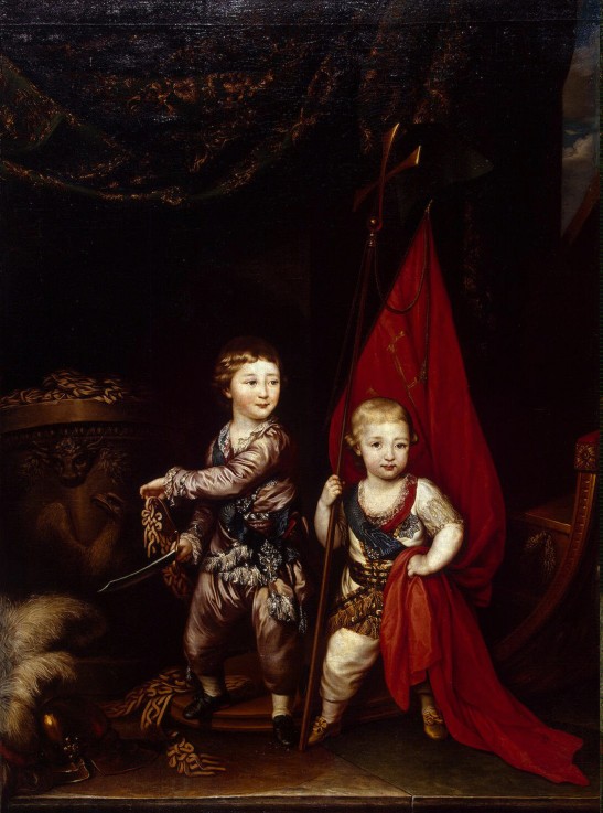 Portrait of Grand Dukes Alexander Pavlovich and Constantine Pavlovich as children from Richard Brompton