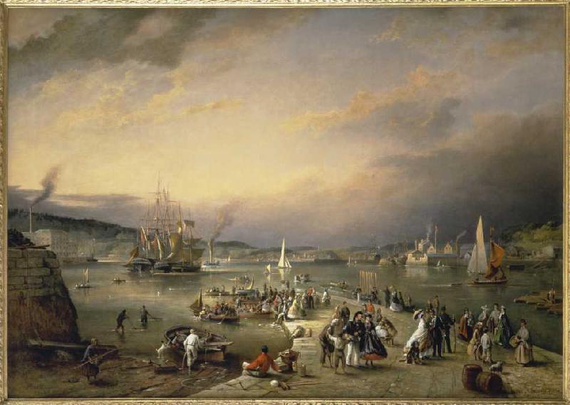 Der Hafen von Plymouth. from Richard Brydges Beechey