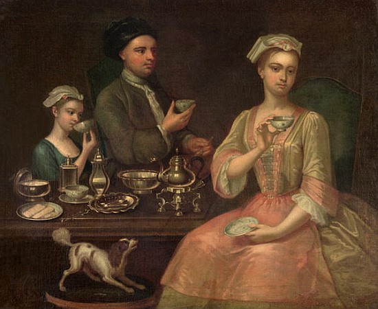 A Family of Three at Tea, c.1727 from Richard Collins