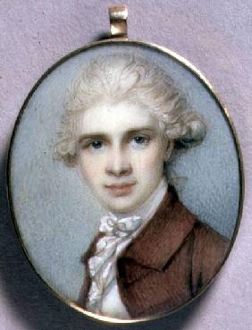 Portrait Miniature of a Young Man in a Brown Coat